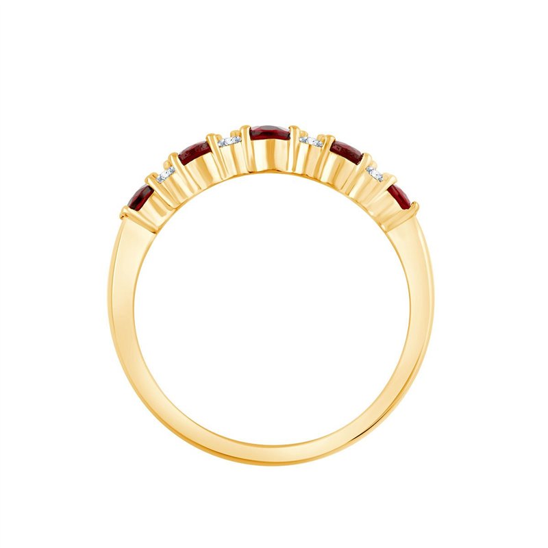 Demi Alliance rubis et diamant en or 18 carats