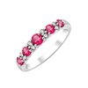 Demi Alliance rubis et diamant en or 18 carats