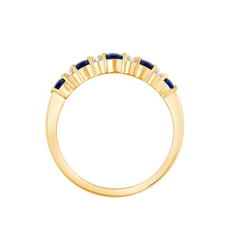Demi Alliance saphir et diamant en or 18 carats