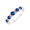 Demi Alliance saphir et diamant en or 18 carats