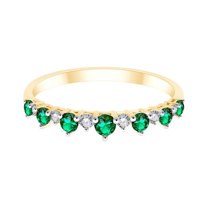 Alliance émeraude et diamant en or 18 carats