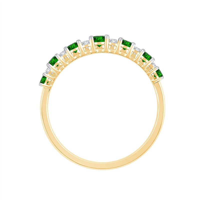 Alliance émeraude et diamant en or 18 carats