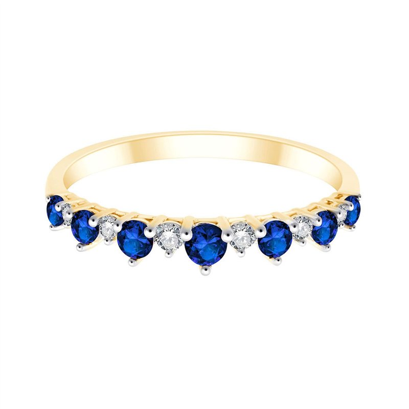 Alliance saphir et diamant en or 18 carats
