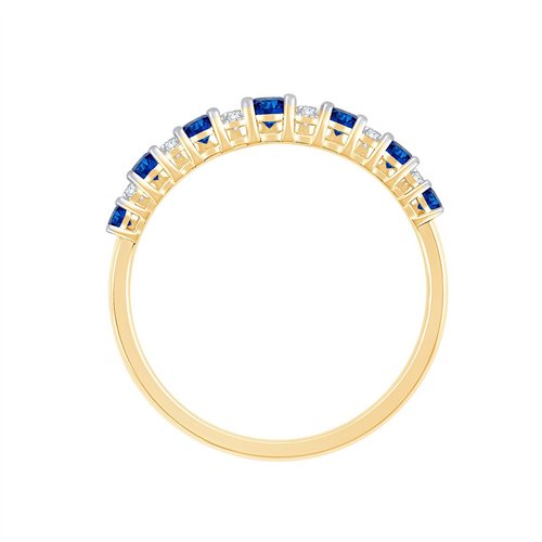 Alliance saphir et diamant en or 18 carats