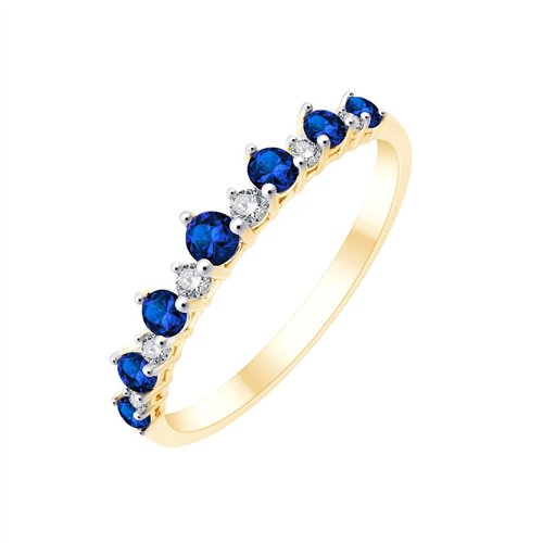 Alliance saphir et diamant en or 18 carats