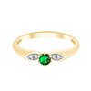 Bague toi et moi émeraude et diamant en or 18 carats