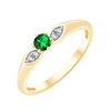 Bague toi et moi émeraude et diamant en or 18 carats