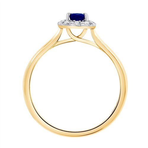 Bague saphir et diamant en or 18 carats