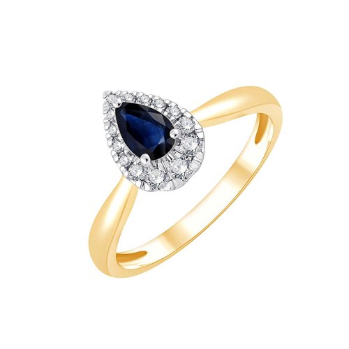 Bague saphir et diamant en or 18 carats