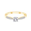 Solitaire accompagné serti clos diamant en or 18 carats
