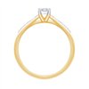 Solitaire accompagné serti clos diamant en or 18 carats