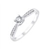 Solitaire accompagné serti clos diamant en or 18 carats