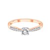 Solitaire accompagné serti clos diamant en or 18 carats