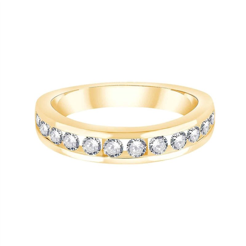Demi Alliance serti clos diamant en or 18 carats