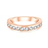 Demi Alliance serti clos diamant en or 18 carats