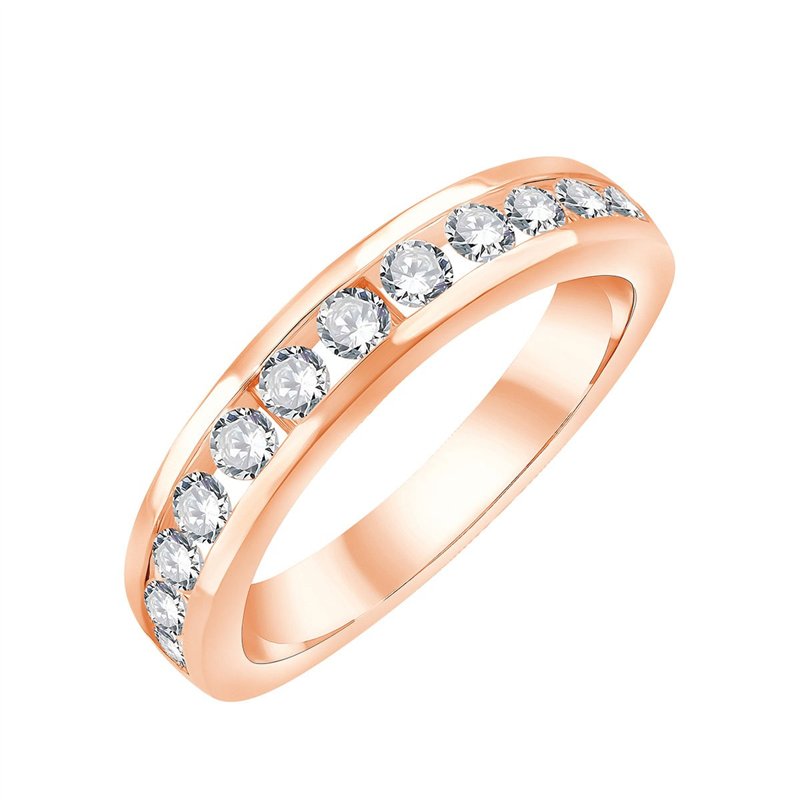 Demi Alliance serti clos diamant en or 18 carats