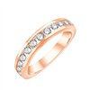 Demi Alliance serti clos diamant en or 18 carats