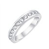 Demi Alliance serti clos diamant en or 18 carats