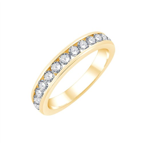 Demi Alliance diamant en or 18 carats