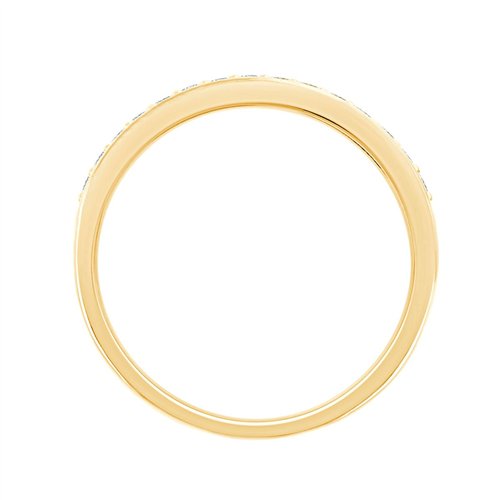 Demi Alliance serti clos diamant en or 18 carats