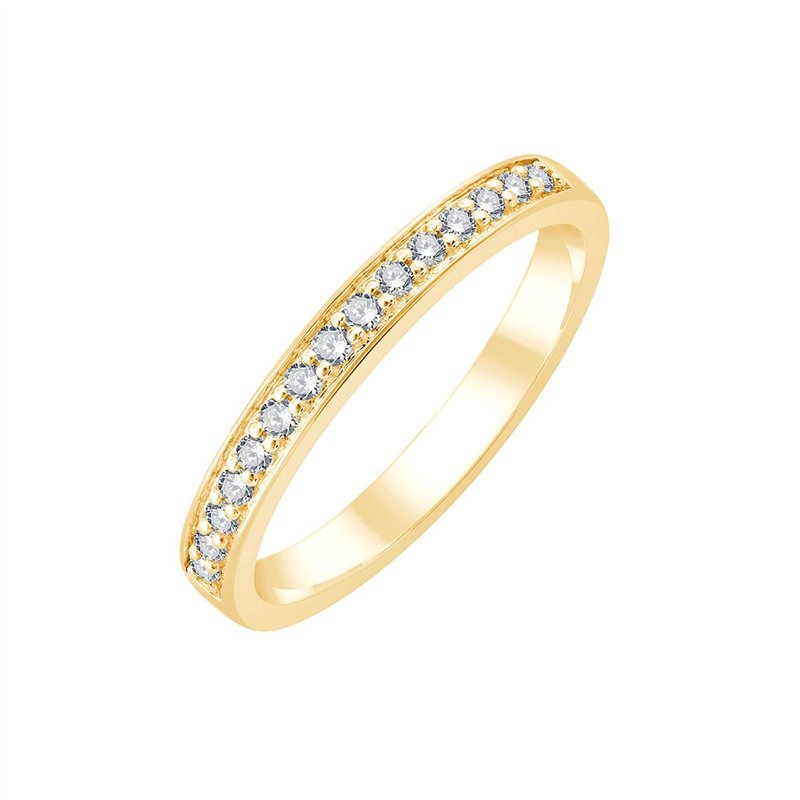 Demi Alliance serti clos diamant en or 18 carats