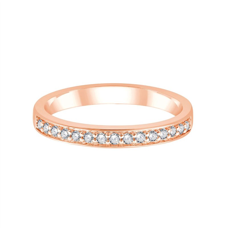 Demi Alliance serti clos diamant en or 18 carats