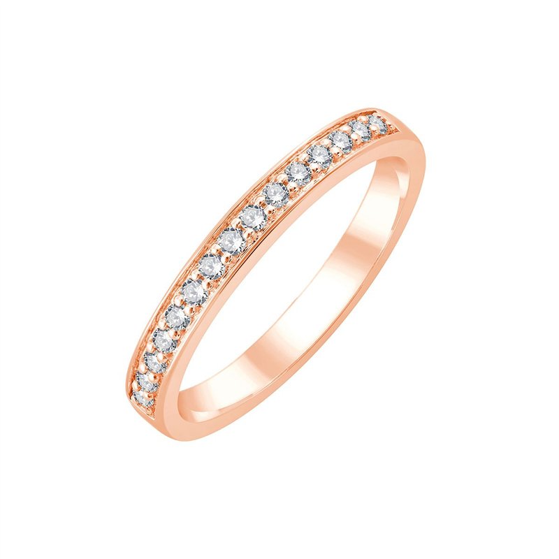 Demi Alliance serti clos diamant en or 18 carats