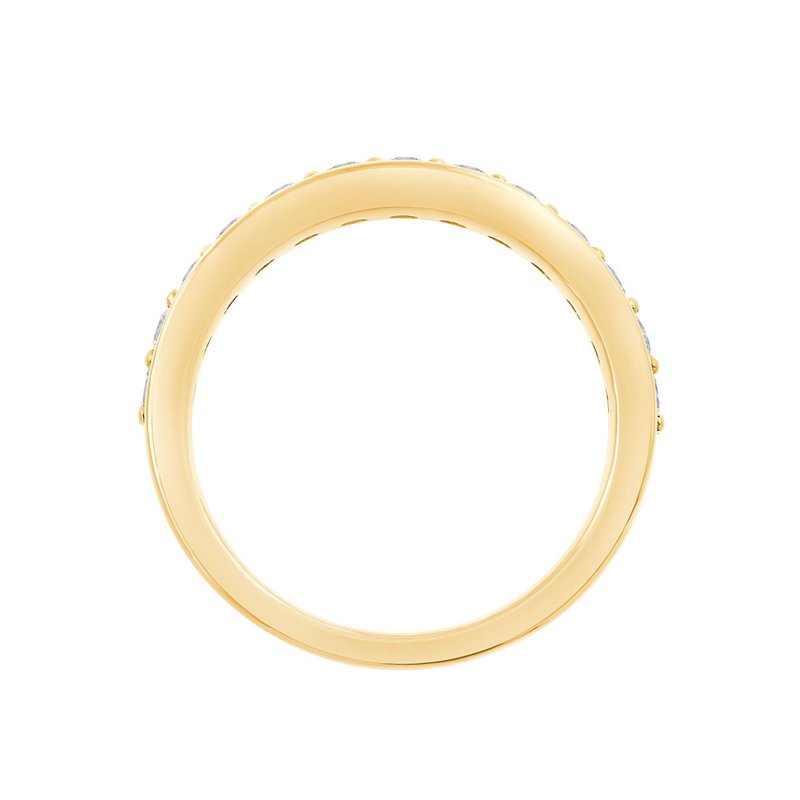 Demi Alliance serti clos diamant en or 18 carats