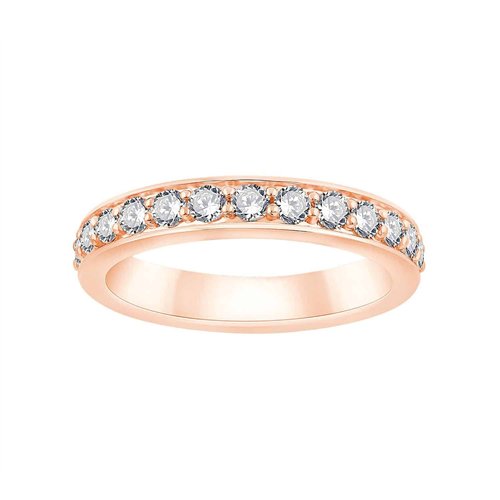 Demi Alliance serti clos diamant en or 18 carats
