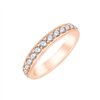 Demi Alliance serti clos diamant en or 18 carats