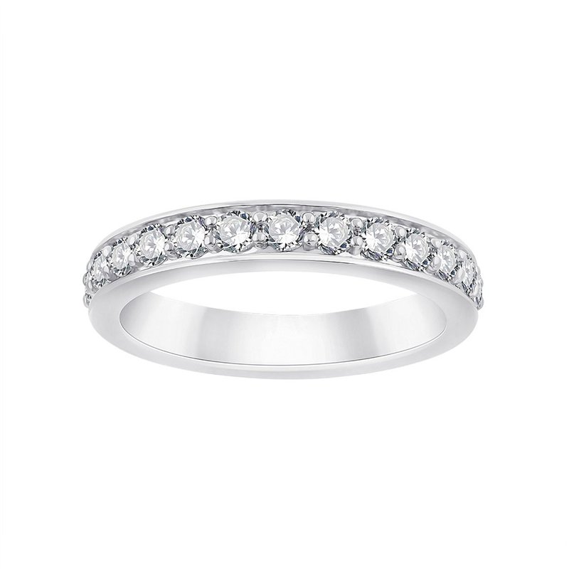 Demi Alliance serti clos diamant en or 18 carats