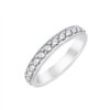 Demi Alliance serti clos diamant en or 18 carats