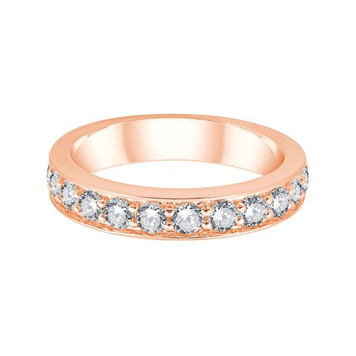 Demi Alliance diamant en or 18 carats
