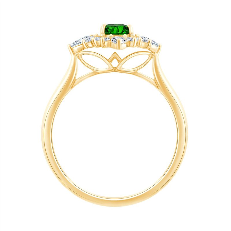Bague émeraude et diamant en or 18 carats