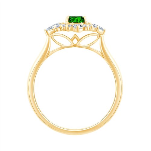 Bague émeraude et diamant en or 18 carats