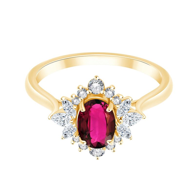 Bague rubis et diamant en or 18 carats