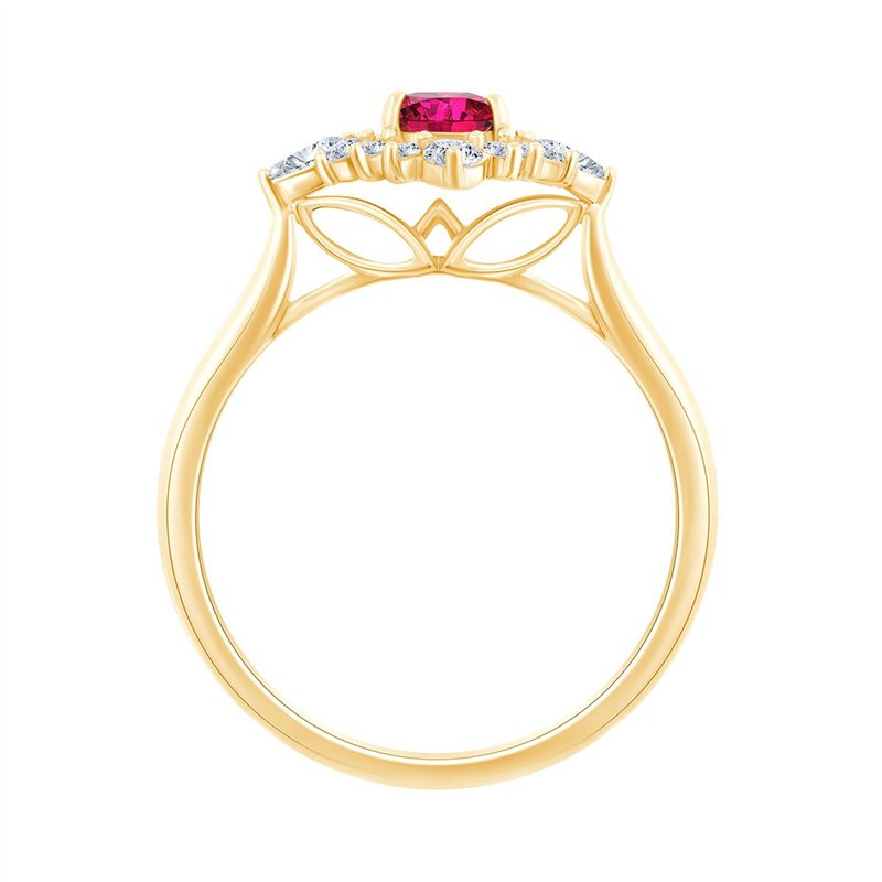 Bague rubis et diamant en or 18 carats