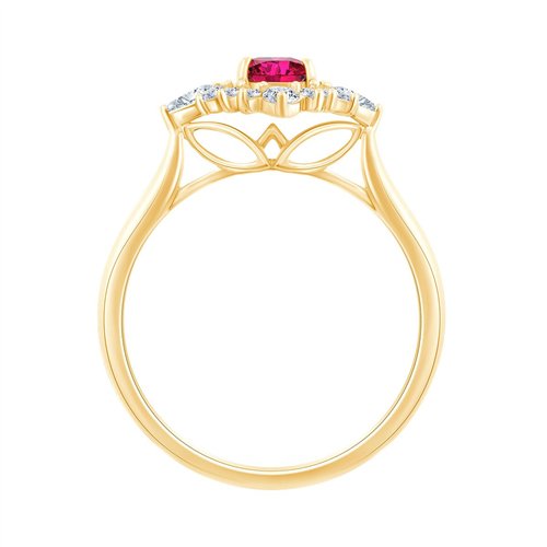 Bague rubis et diamant en or 18 carats