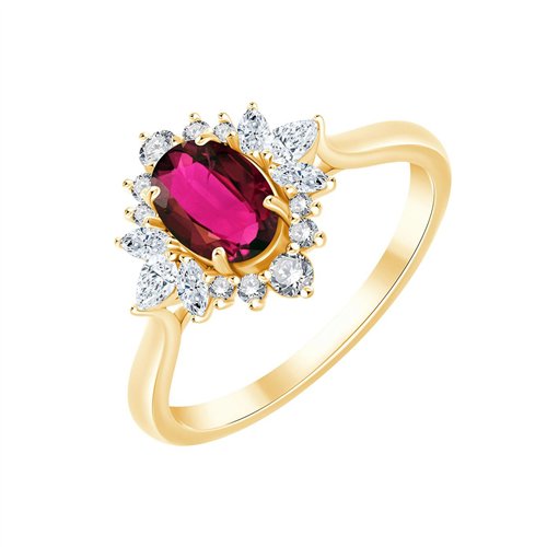 Bague rubis et diamant en or 18 carats