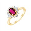 Bague rubis et diamant en or 18 carats