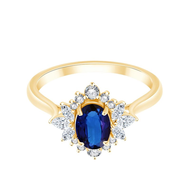 Bague saphir et diamant en or 18 carats