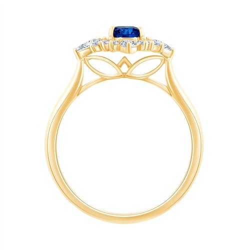 Bague saphir et diamant en or 18 carats