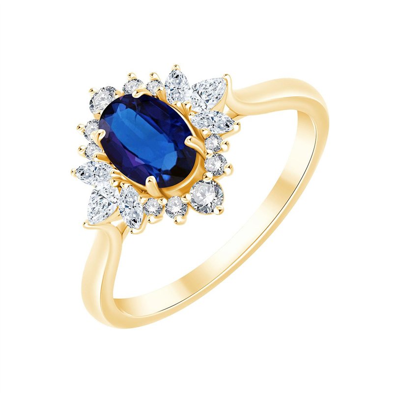 Bague saphir et diamant en or 18 carats