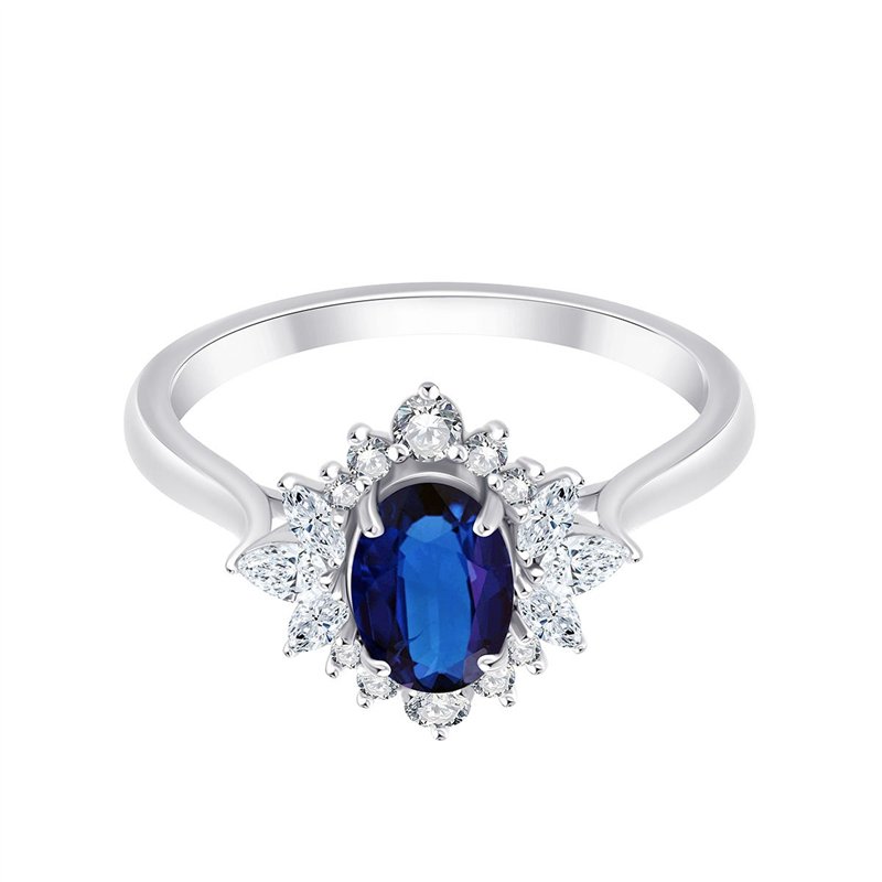 Bague saphir et diamant en or 18 carats