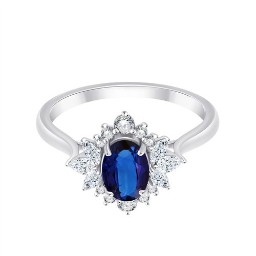 Bague saphir et diamant en or 18 carats