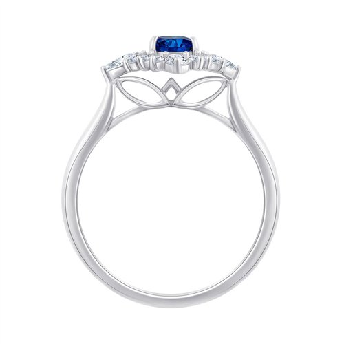 Bague saphir et diamant en or 18 carats