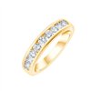 Demi Alliance serti clos diamant en or 18 carats