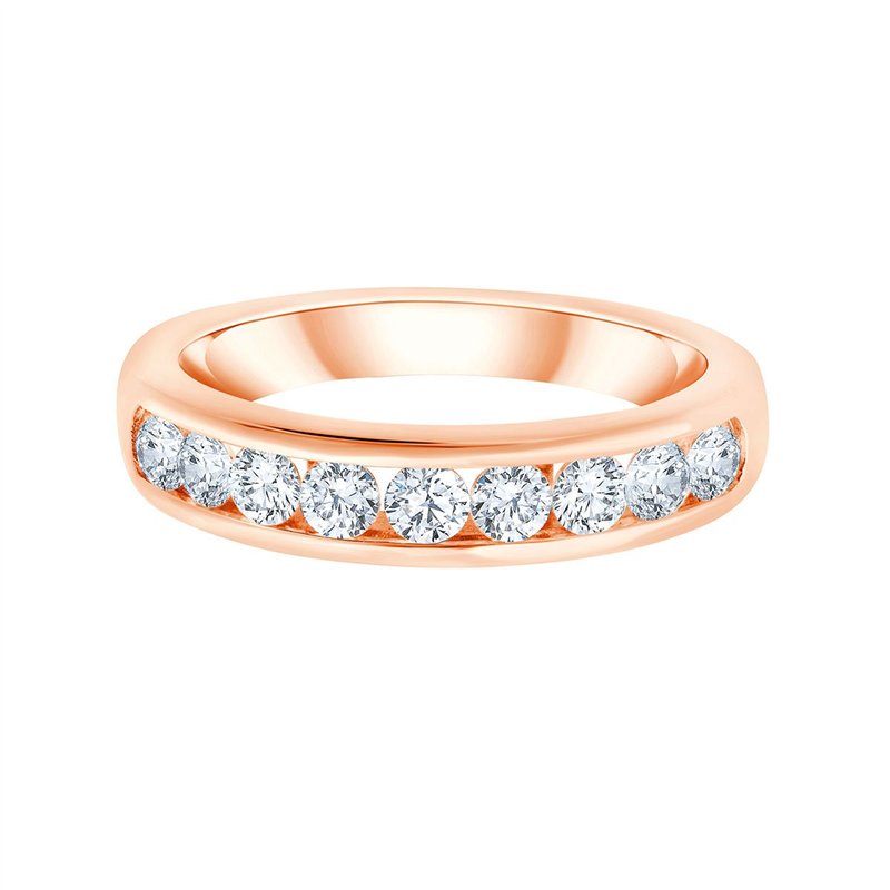 Demi Alliance serti clos diamant en or 18 carats