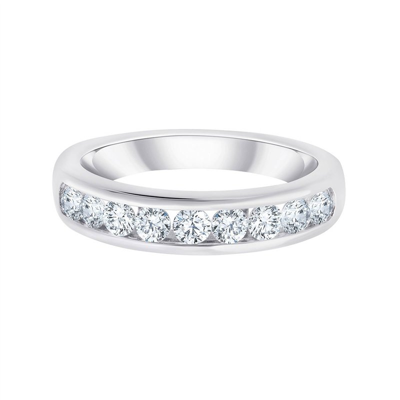 Demi Alliance serti clos diamant en or 18 carats