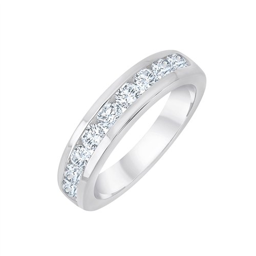 Demi Alliance diamant en or 18 carats